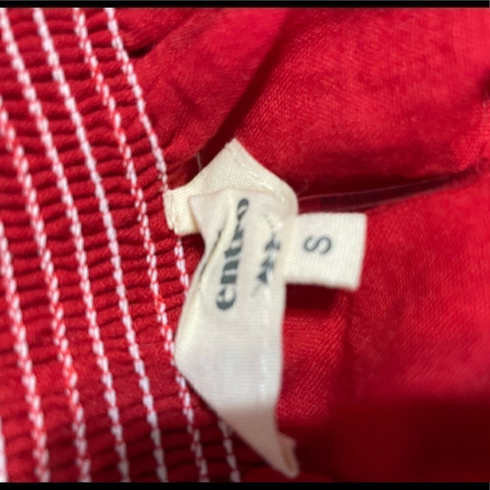 Entro Off Shoulder Rickrack Style Striped Boho Chic Mini Dress Size Small‎ - Picture 7 of 8